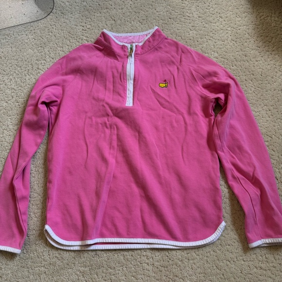 Masters Pink Quarter-Zip Sweatshirt with White Accents - Picture 1 of 7